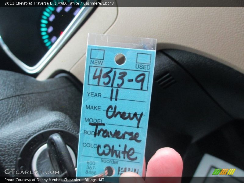 White / Cashmere/Ebony 2011 Chevrolet Traverse LTZ AWD
