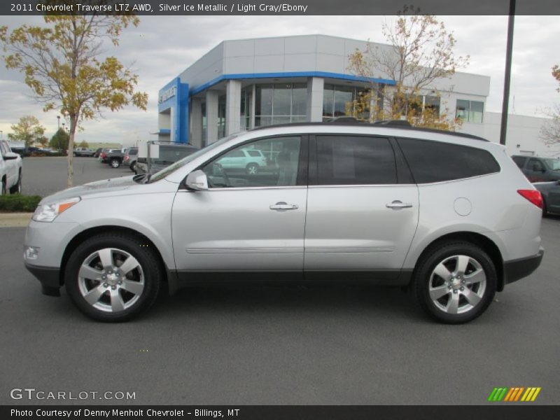 Silver Ice Metallic / Light Gray/Ebony 2011 Chevrolet Traverse LTZ AWD