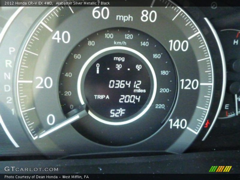Alabaster Silver Metallic / Black 2012 Honda CR-V EX 4WD