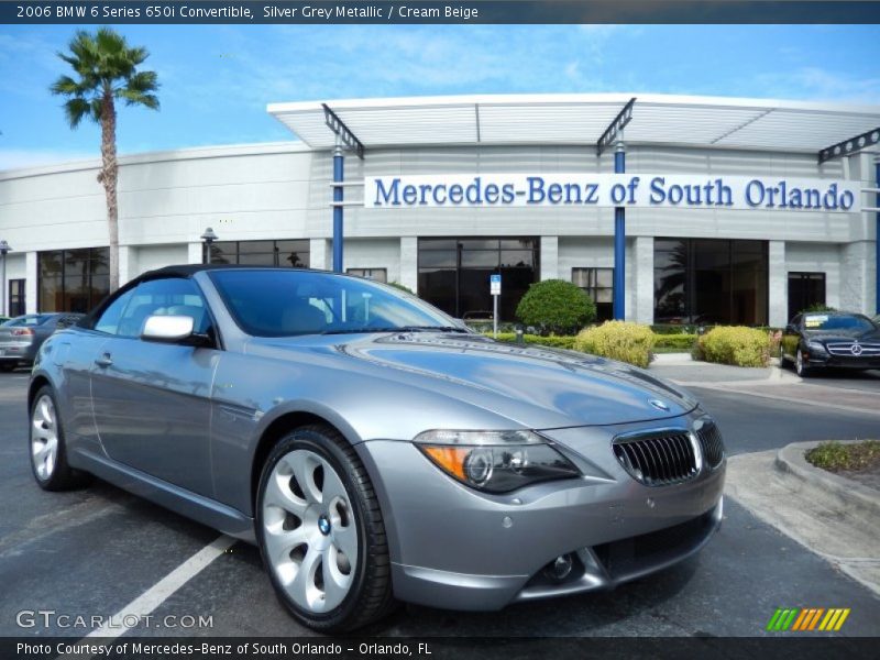Silver Grey Metallic / Cream Beige 2006 BMW 6 Series 650i Convertible
