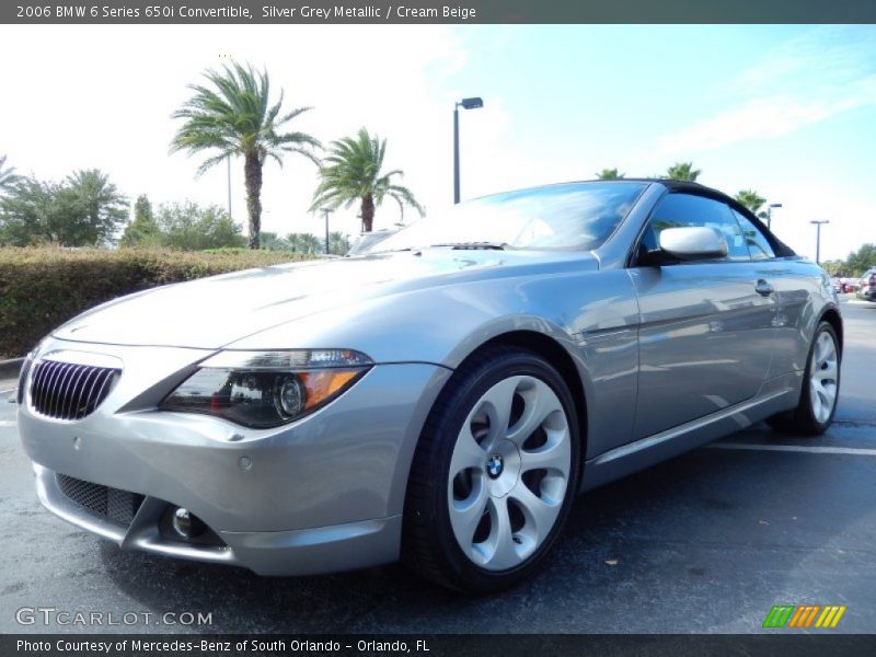 Silver Grey Metallic / Cream Beige 2006 BMW 6 Series 650i Convertible