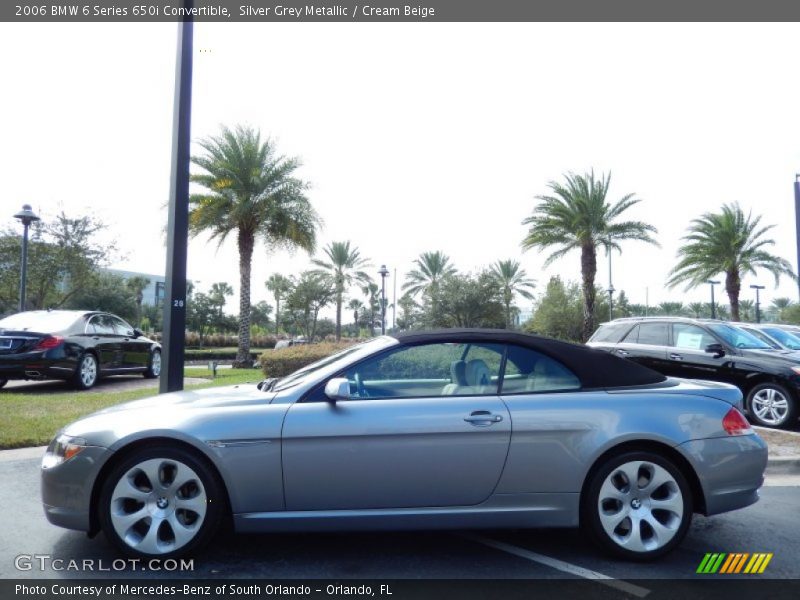 Silver Grey Metallic / Cream Beige 2006 BMW 6 Series 650i Convertible