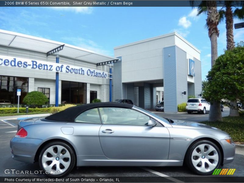 Silver Grey Metallic / Cream Beige 2006 BMW 6 Series 650i Convertible