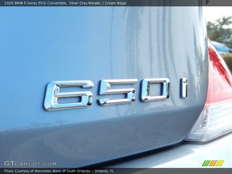 Silver Grey Metallic / Cream Beige 2006 BMW 6 Series 650i Convertible