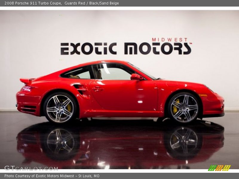 Guards Red / Black/Sand Beige 2008 Porsche 911 Turbo Coupe