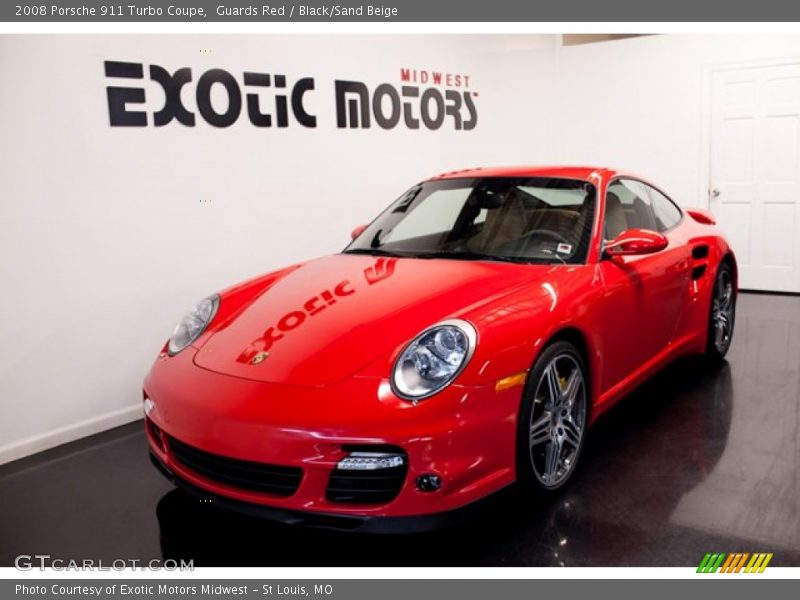 Guards Red / Black/Sand Beige 2008 Porsche 911 Turbo Coupe