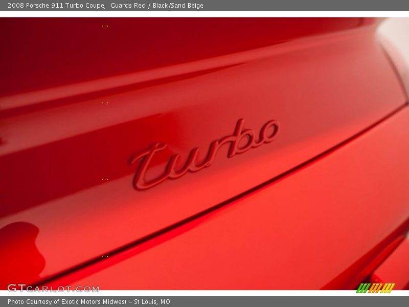 Guards Red / Black/Sand Beige 2008 Porsche 911 Turbo Coupe