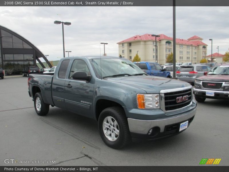Stealth Gray Metallic / Ebony 2008 GMC Sierra 1500 SLE Extended Cab 4x4
