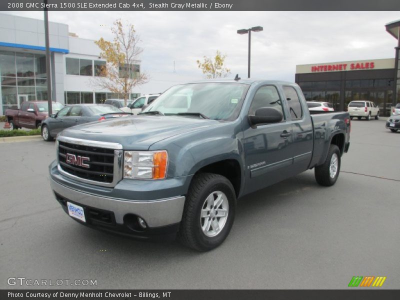 Stealth Gray Metallic / Ebony 2008 GMC Sierra 1500 SLE Extended Cab 4x4