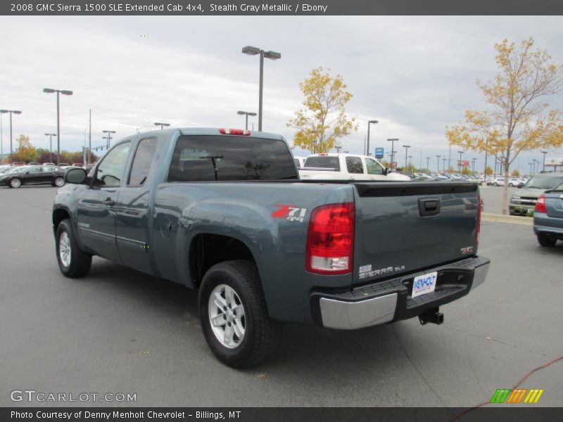 Stealth Gray Metallic / Ebony 2008 GMC Sierra 1500 SLE Extended Cab 4x4