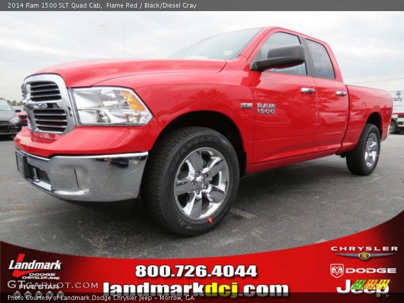 Flame Red / Black/Diesel Gray 2014 Ram 1500 SLT Quad Cab