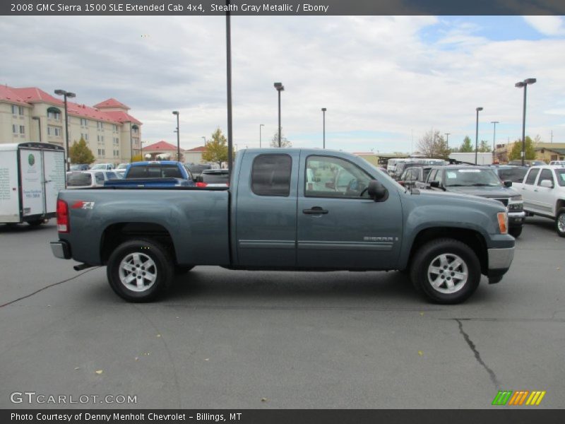 Stealth Gray Metallic / Ebony 2008 GMC Sierra 1500 SLE Extended Cab 4x4