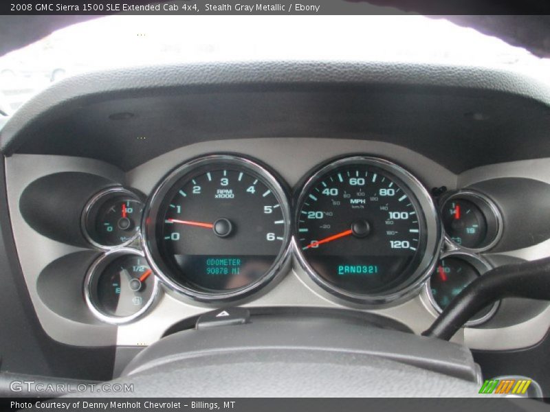 Stealth Gray Metallic / Ebony 2008 GMC Sierra 1500 SLE Extended Cab 4x4