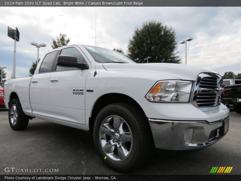 Bright White / Canyon Brown/Light Frost Beige 2014 Ram 1500 SLT Quad Cab