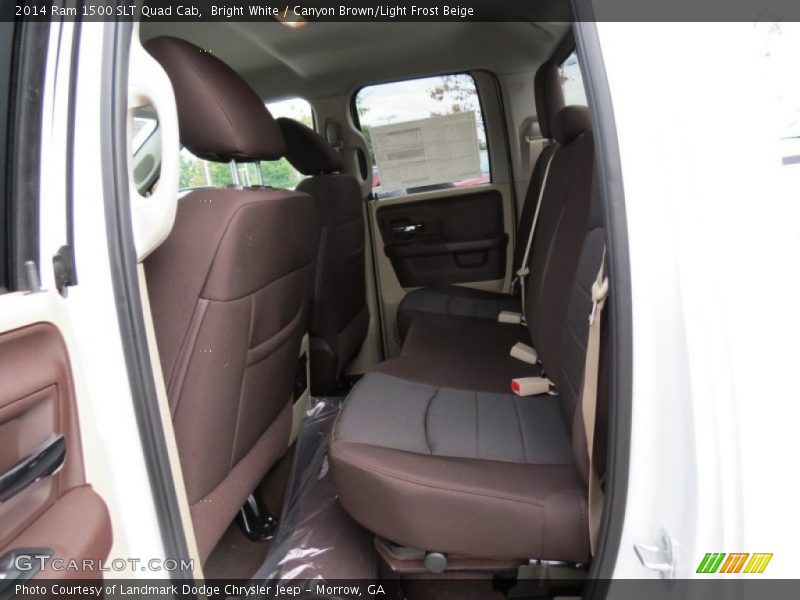 Bright White / Canyon Brown/Light Frost Beige 2014 Ram 1500 SLT Quad Cab