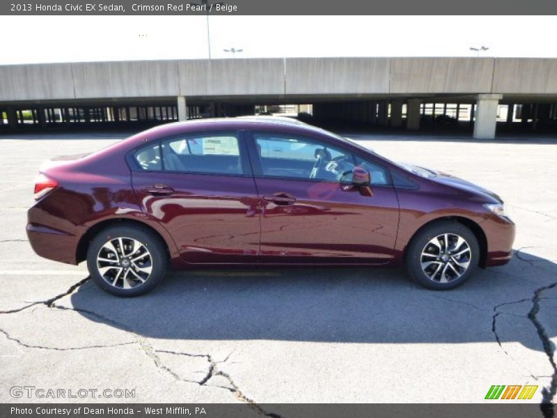 Crimson Red Pearl / Beige 2013 Honda Civic EX Sedan