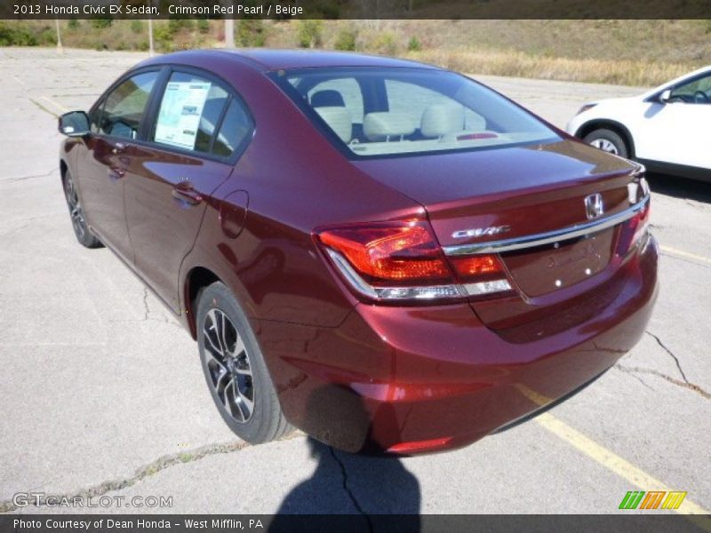 Crimson Red Pearl / Beige 2013 Honda Civic EX Sedan