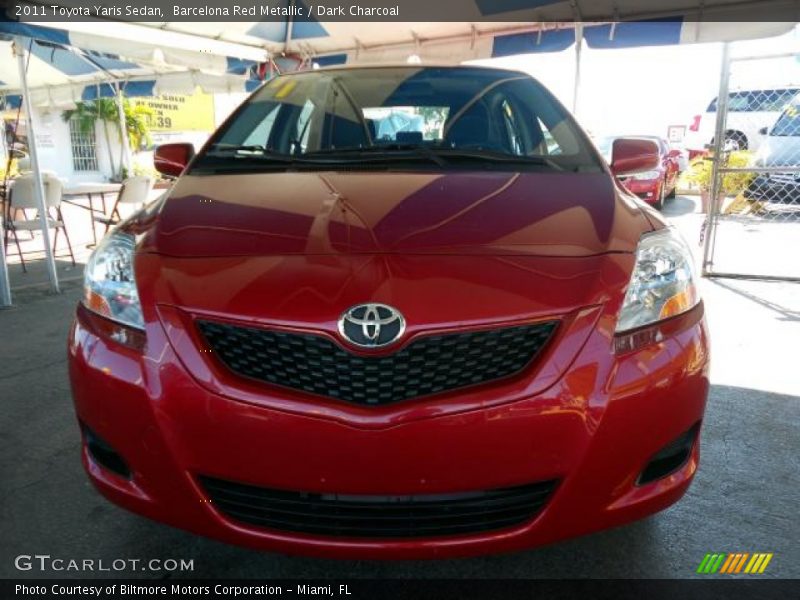 Barcelona Red Metallic / Dark Charcoal 2011 Toyota Yaris Sedan