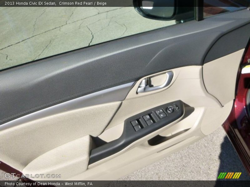 Crimson Red Pearl / Beige 2013 Honda Civic EX Sedan