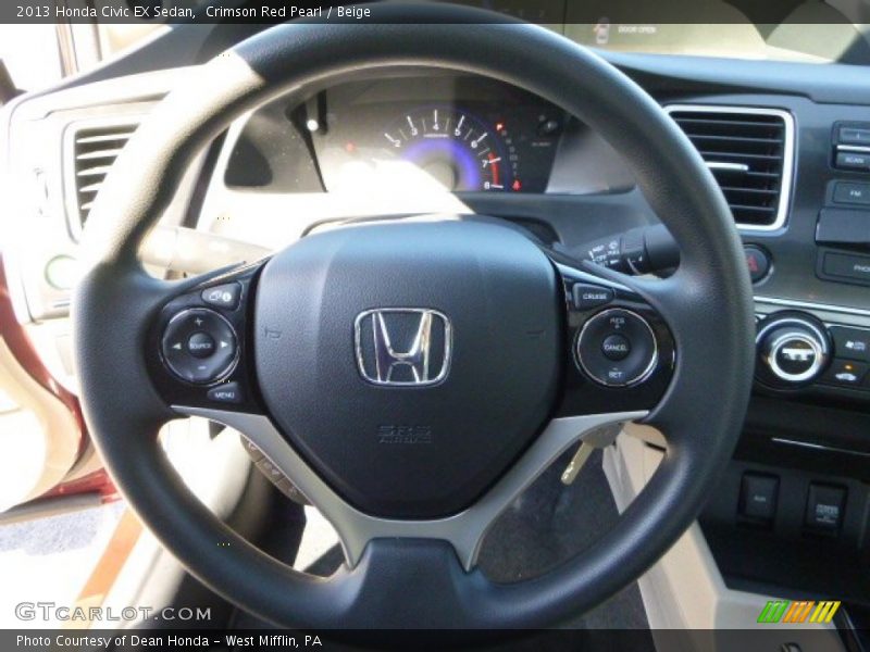 Crimson Red Pearl / Beige 2013 Honda Civic EX Sedan