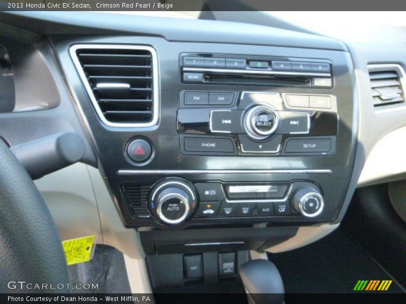 Crimson Red Pearl / Beige 2013 Honda Civic EX Sedan
