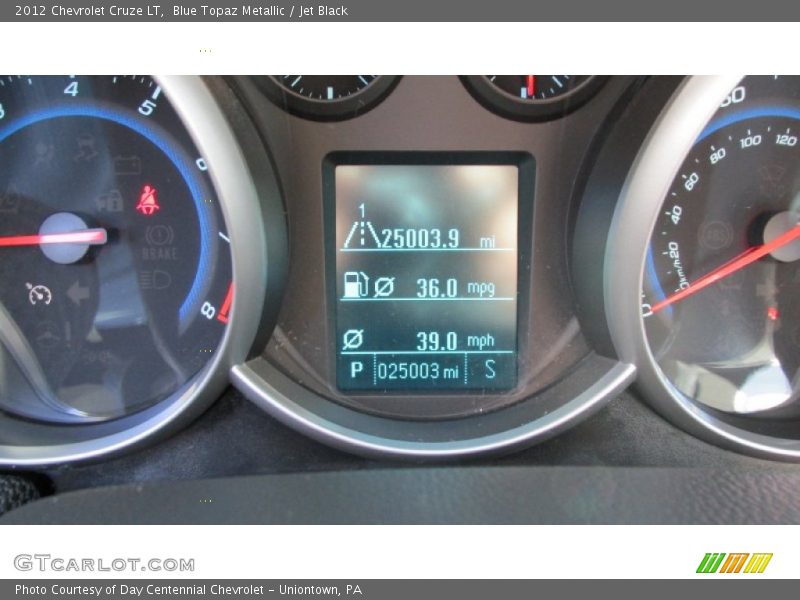Blue Topaz Metallic / Jet Black 2012 Chevrolet Cruze LT