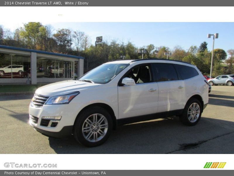 White / Ebony 2014 Chevrolet Traverse LT AWD