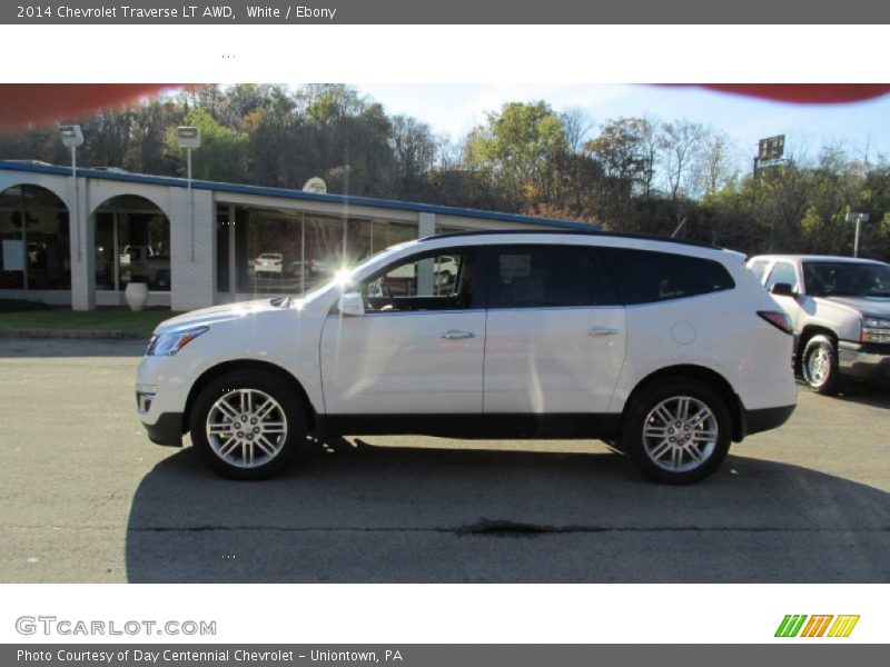 White / Ebony 2014 Chevrolet Traverse LT AWD