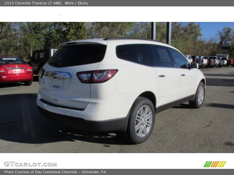 White / Ebony 2014 Chevrolet Traverse LT AWD