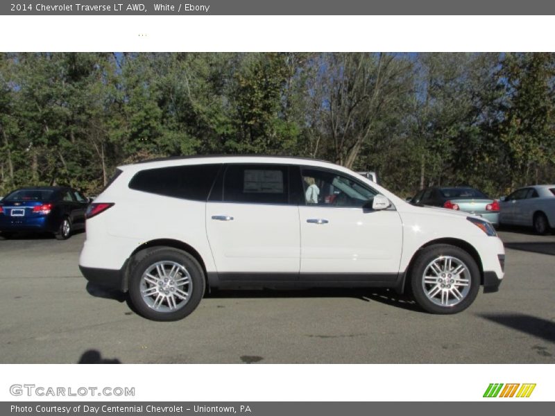 White / Ebony 2014 Chevrolet Traverse LT AWD