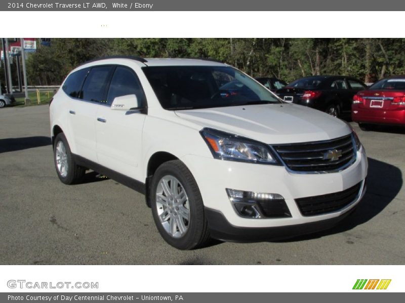 White / Ebony 2014 Chevrolet Traverse LT AWD