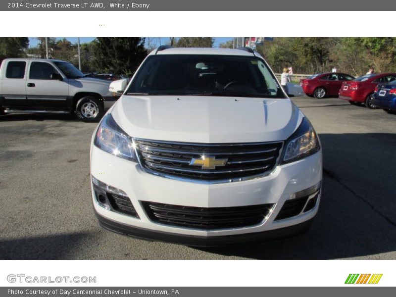 White / Ebony 2014 Chevrolet Traverse LT AWD