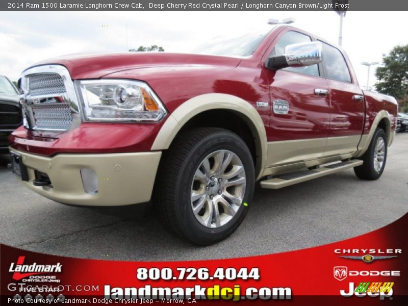 Deep Cherry Red Crystal Pearl / Longhorn Canyon Brown/Light Frost 2014 Ram 1500 Laramie Longhorn Crew Cab