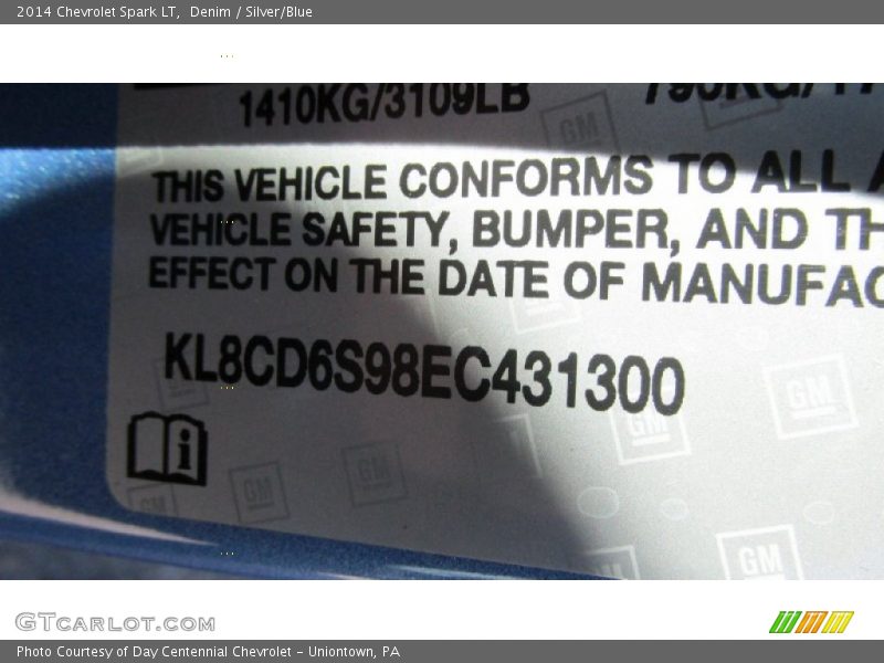 Denim / Silver/Blue 2014 Chevrolet Spark LT