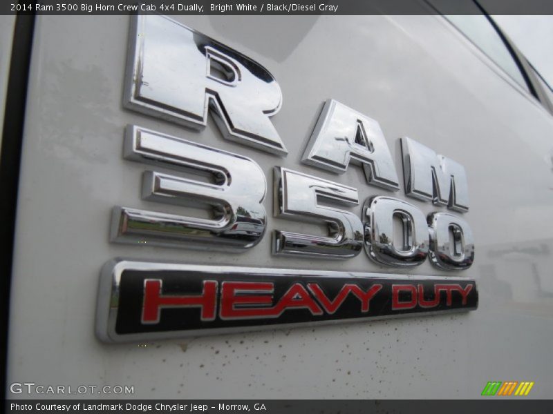 Bright White / Black/Diesel Gray 2014 Ram 3500 Big Horn Crew Cab 4x4 Dually