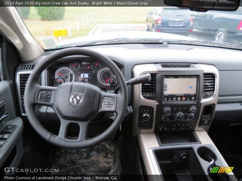 Bright White / Black/Diesel Gray 2014 Ram 3500 Big Horn Crew Cab 4x4 Dually