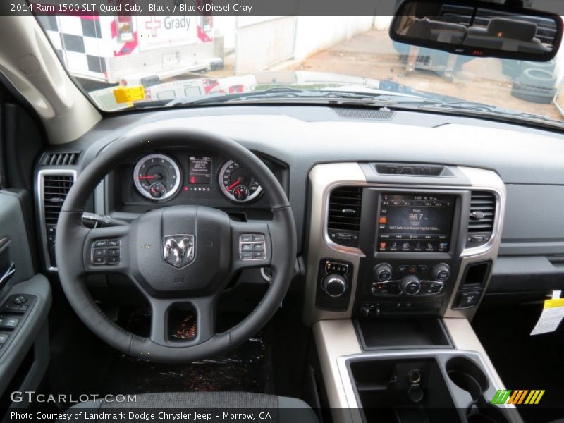 Black / Black/Diesel Gray 2014 Ram 1500 SLT Quad Cab