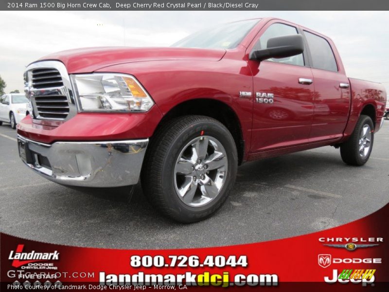 Deep Cherry Red Crystal Pearl / Black/Diesel Gray 2014 Ram 1500 Big Horn Crew Cab