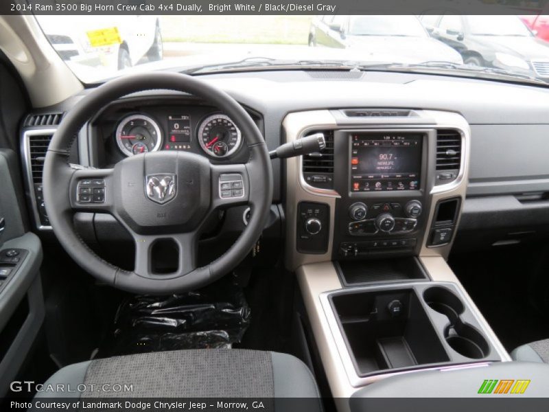 Bright White / Black/Diesel Gray 2014 Ram 3500 Big Horn Crew Cab 4x4 Dually