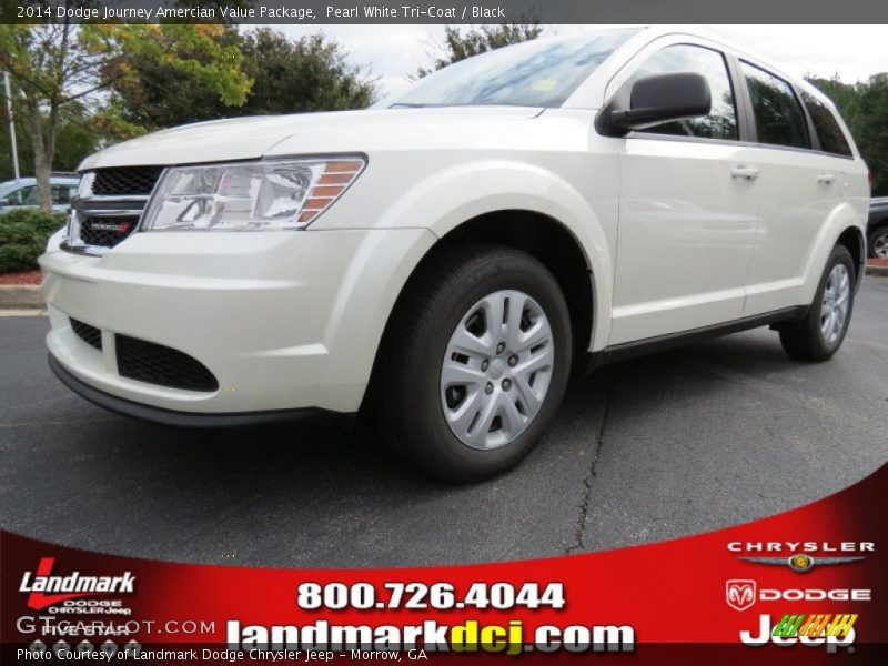 Pearl White Tri-Coat / Black 2014 Dodge Journey Amercian Value Package
