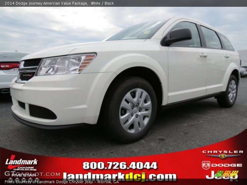 White / Black 2014 Dodge Journey Amercian Value Package