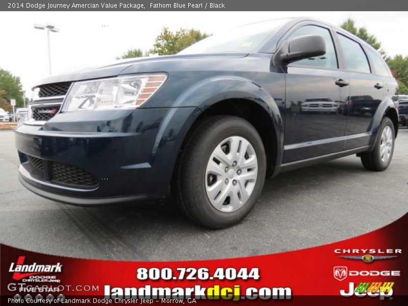 Fathom Blue Pearl / Black 2014 Dodge Journey Amercian Value Package