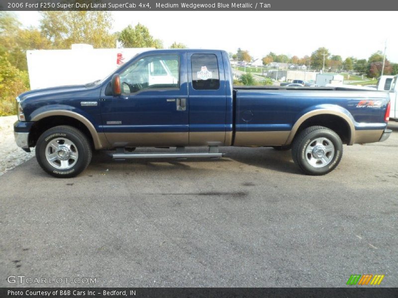 Medium Wedgewood Blue Metallic / Tan 2006 Ford F250 Super Duty Lariat SuperCab 4x4