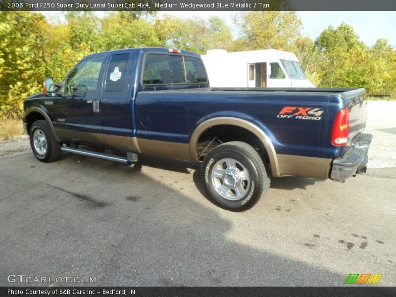 Medium Wedgewood Blue Metallic / Tan 2006 Ford F250 Super Duty Lariat SuperCab 4x4