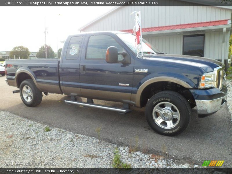 Medium Wedgewood Blue Metallic / Tan 2006 Ford F250 Super Duty Lariat SuperCab 4x4