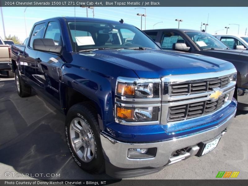Blue Topaz Metallic / Jet Black 2014 Chevrolet Silverado 1500 LT Z71 Crew Cab 4x4