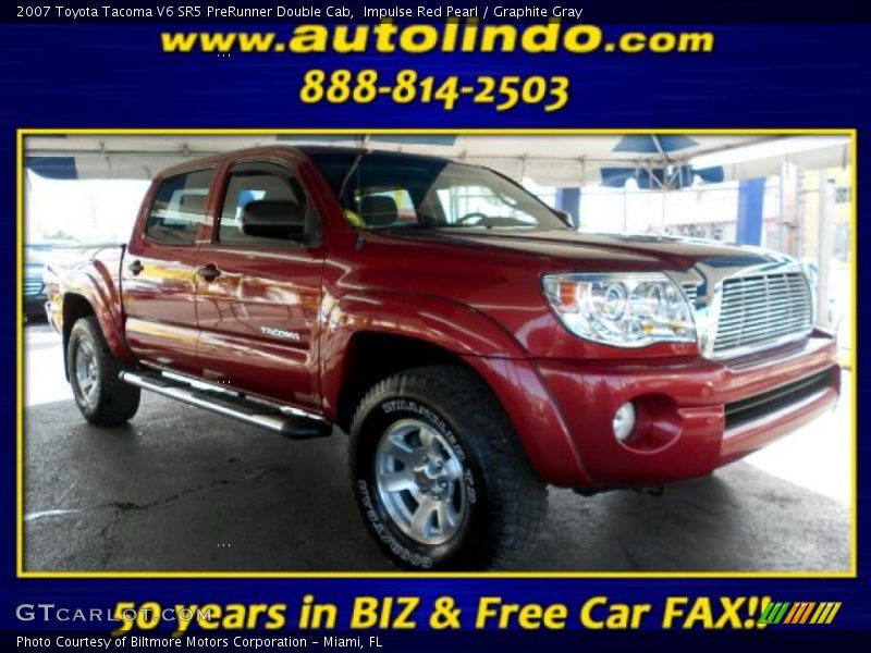 Impulse Red Pearl / Graphite Gray 2007 Toyota Tacoma V6 SR5 PreRunner Double Cab