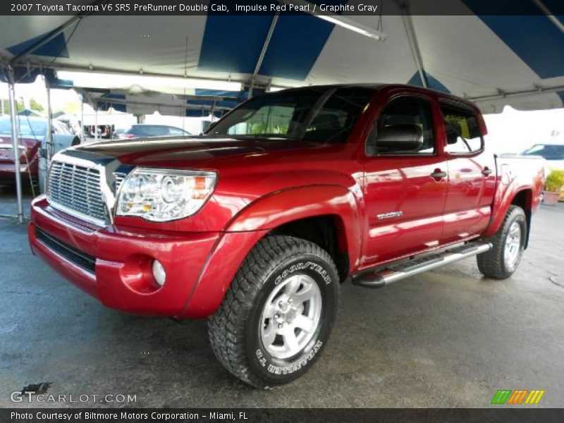 Impulse Red Pearl / Graphite Gray 2007 Toyota Tacoma V6 SR5 PreRunner Double Cab