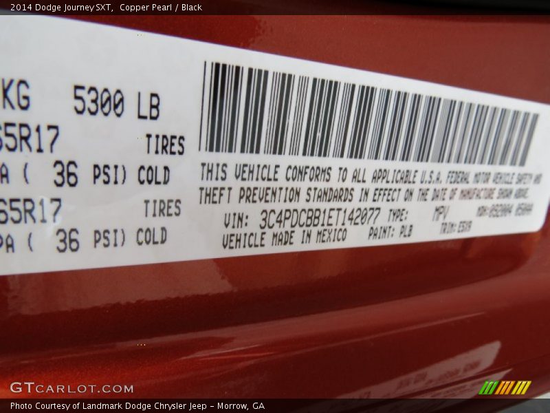 Copper Pearl / Black 2014 Dodge Journey SXT