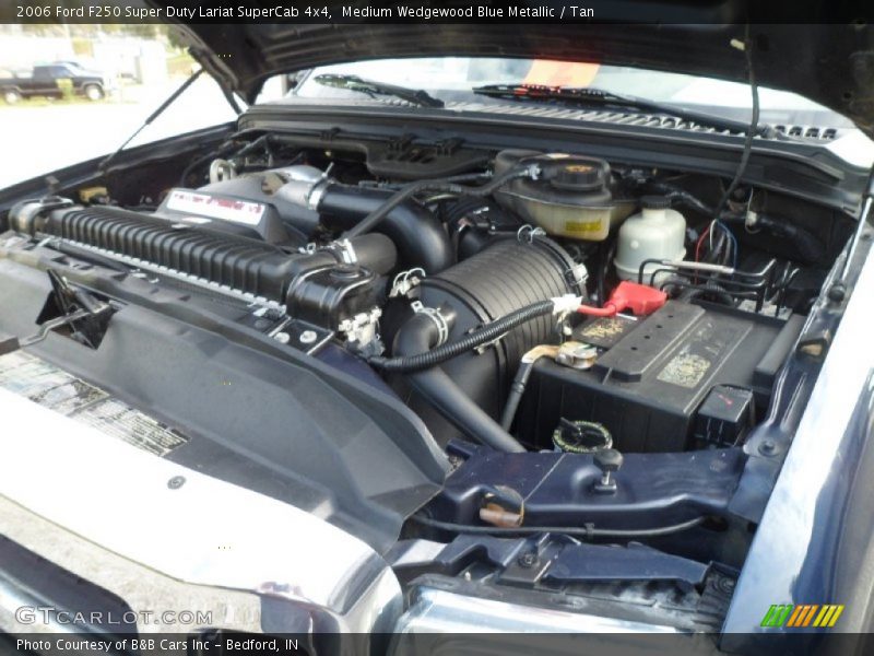 Medium Wedgewood Blue Metallic / Tan 2006 Ford F250 Super Duty Lariat SuperCab 4x4